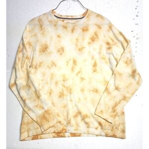 Weatherproof Original Vintage‎ Sweater Men Size Large Yellow Tie Dye Long Sleeve